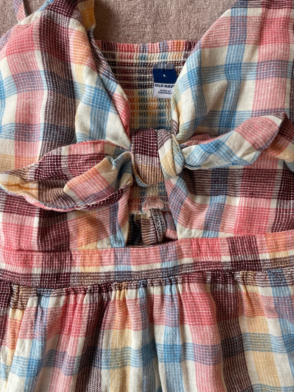 Old Navy Plaid Tie-Front Mini Cami Dress - Picture 5 of 11